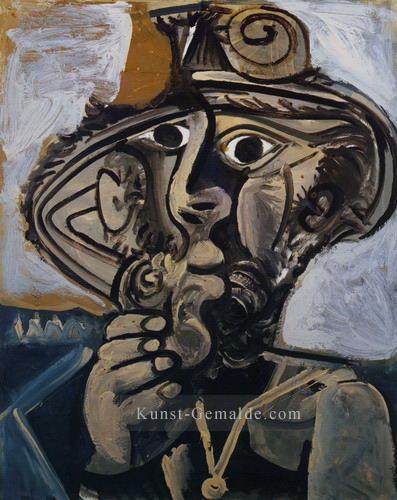 Mann a la Pipe gießen Jacqueline 1971 Kubismus Pablo Picasso Ölgemälde